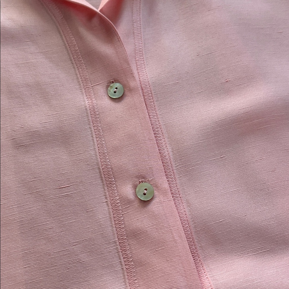 Sigrid Olsen Women’s Soft Pink Button-Up Blouse Size 2X - Picture 4 of 8